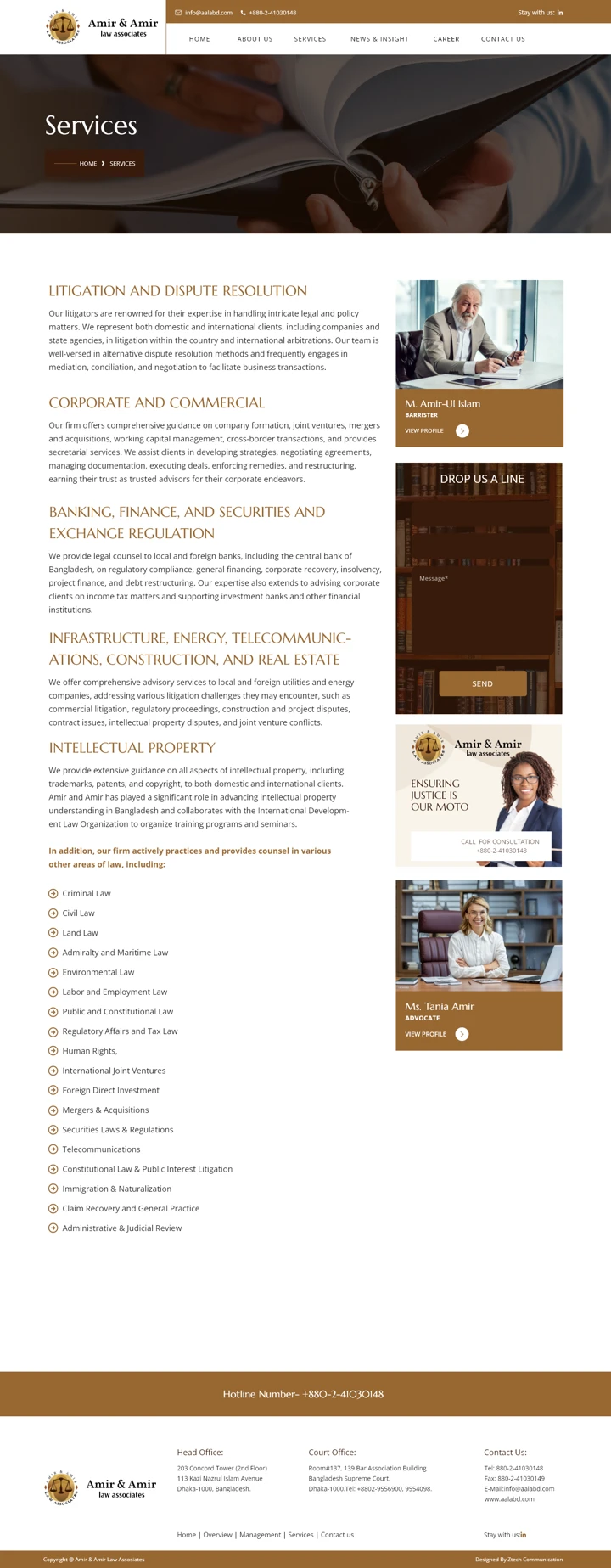 Amir & Amir Law Associates: Services, desktop website design