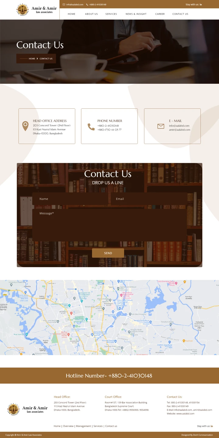 Amir & Amir Law Associates: Contact us, desktop website design