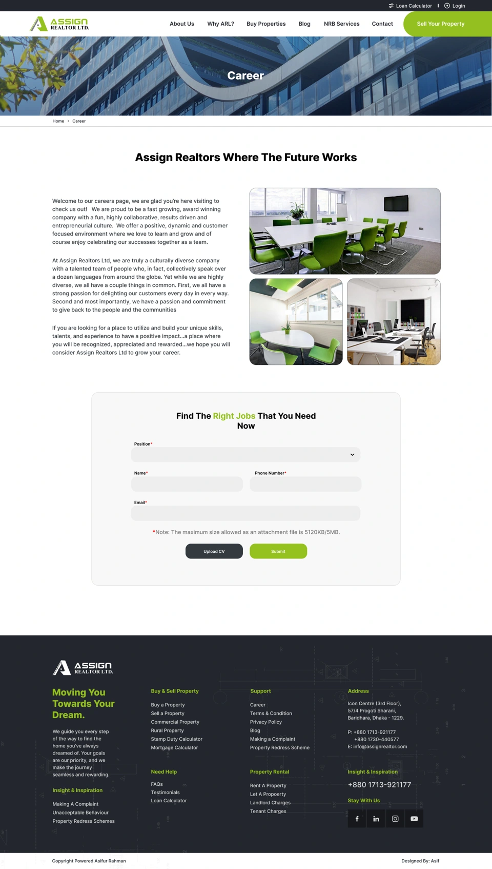 Assign Realtor — Career desktop website design