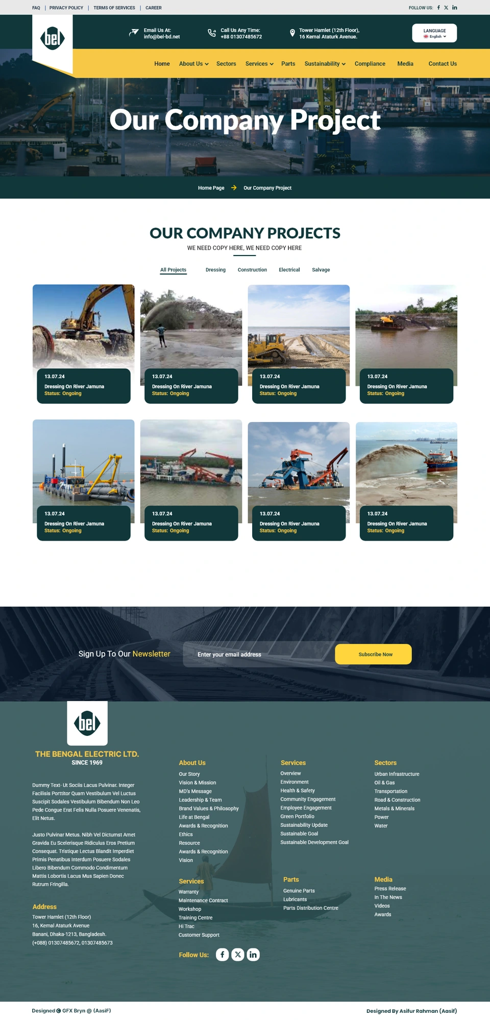 The Bengal Electric Ltd. — Our projects desktop website design