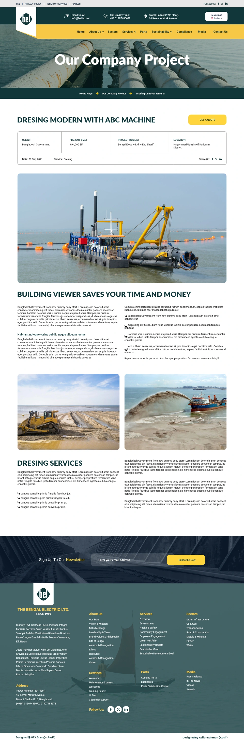 The Bengal Electric Ltd. — Project details desktop website design