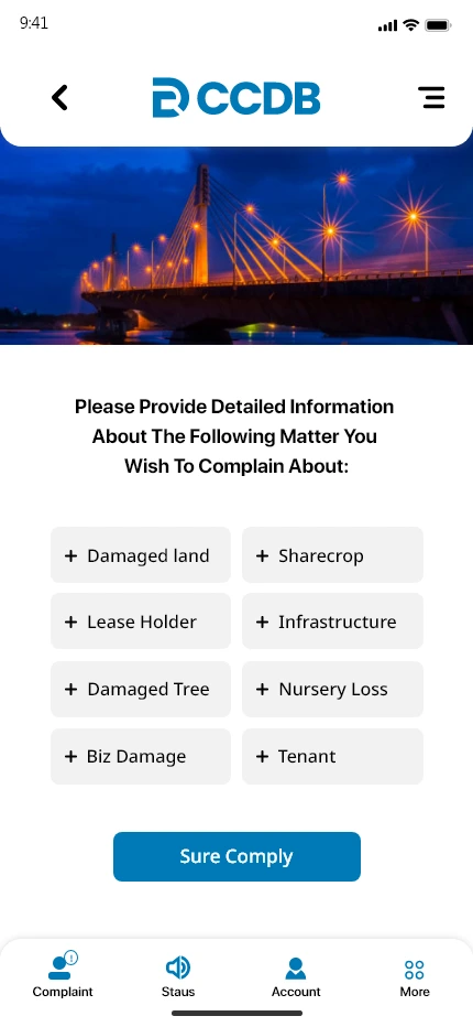CCDB complaint reporting app