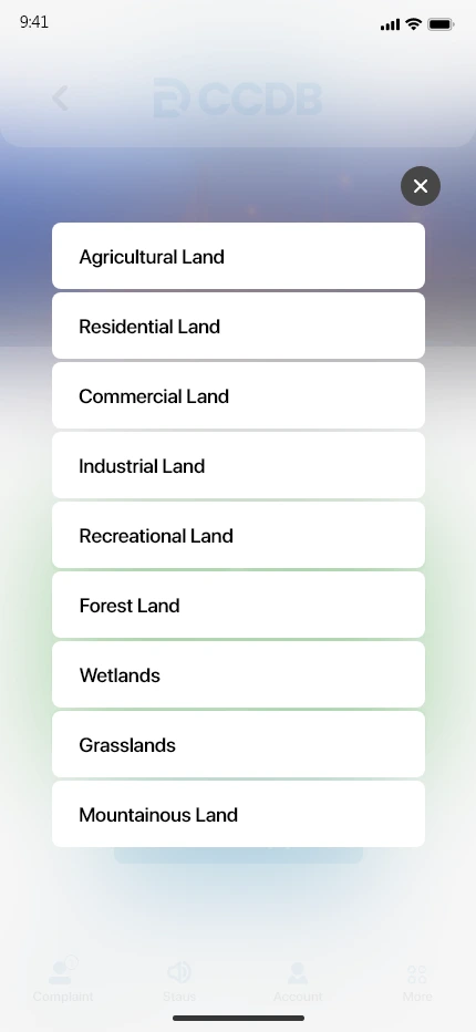 CCDB — Damaged land 01 app screen