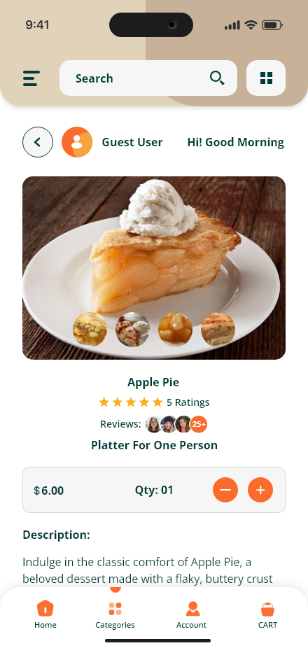Freshly Home — Dish details app screen