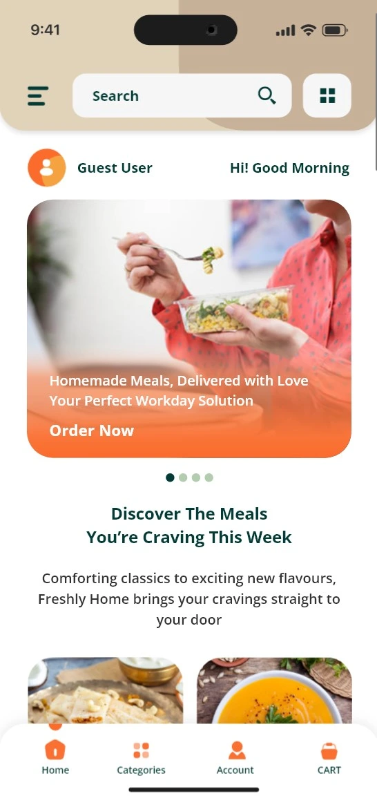 Freshly Home meal discovery app