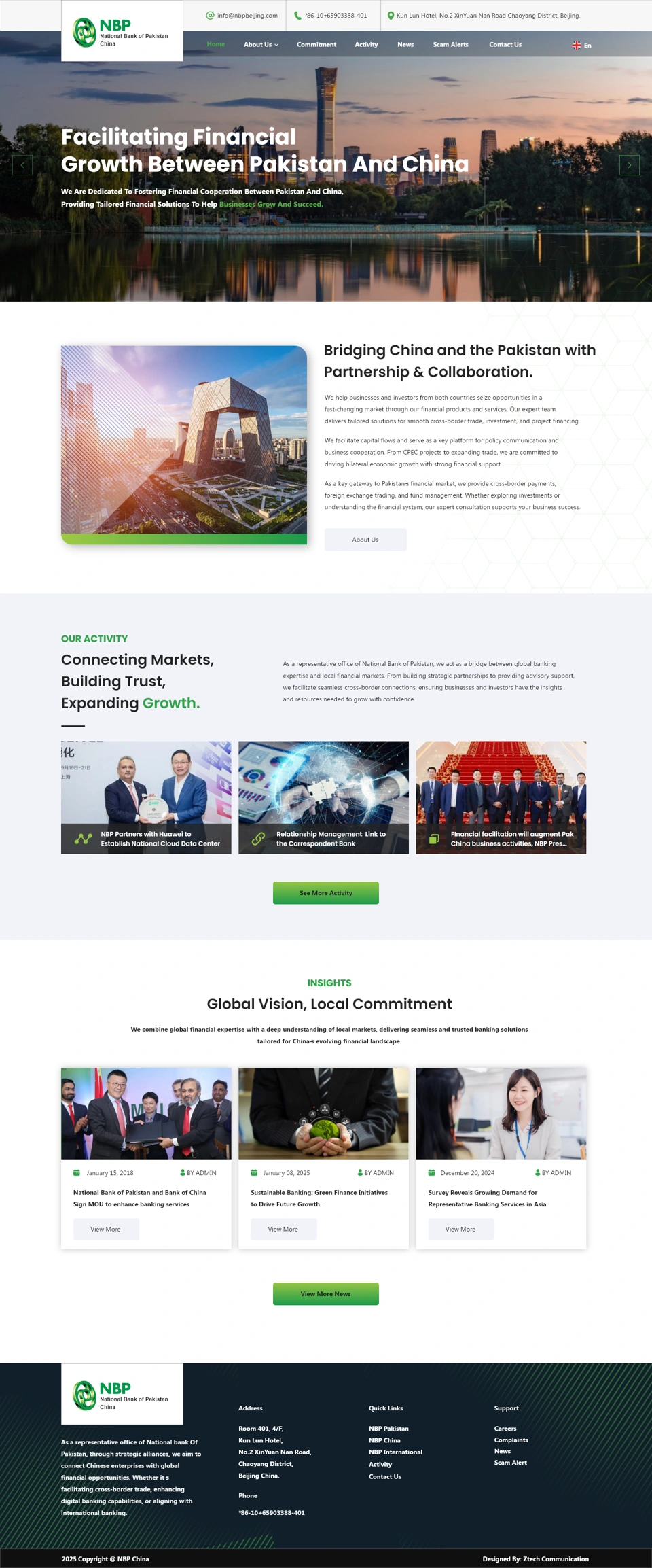 NBP China — Home page desktop website design