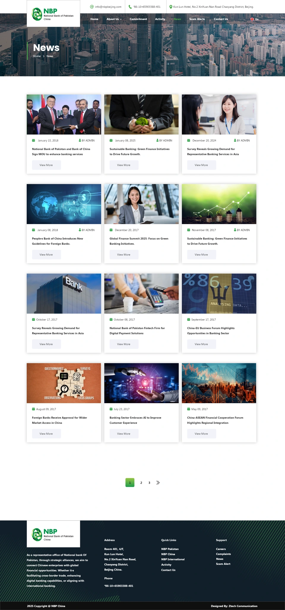 NBP China — News desktop website design