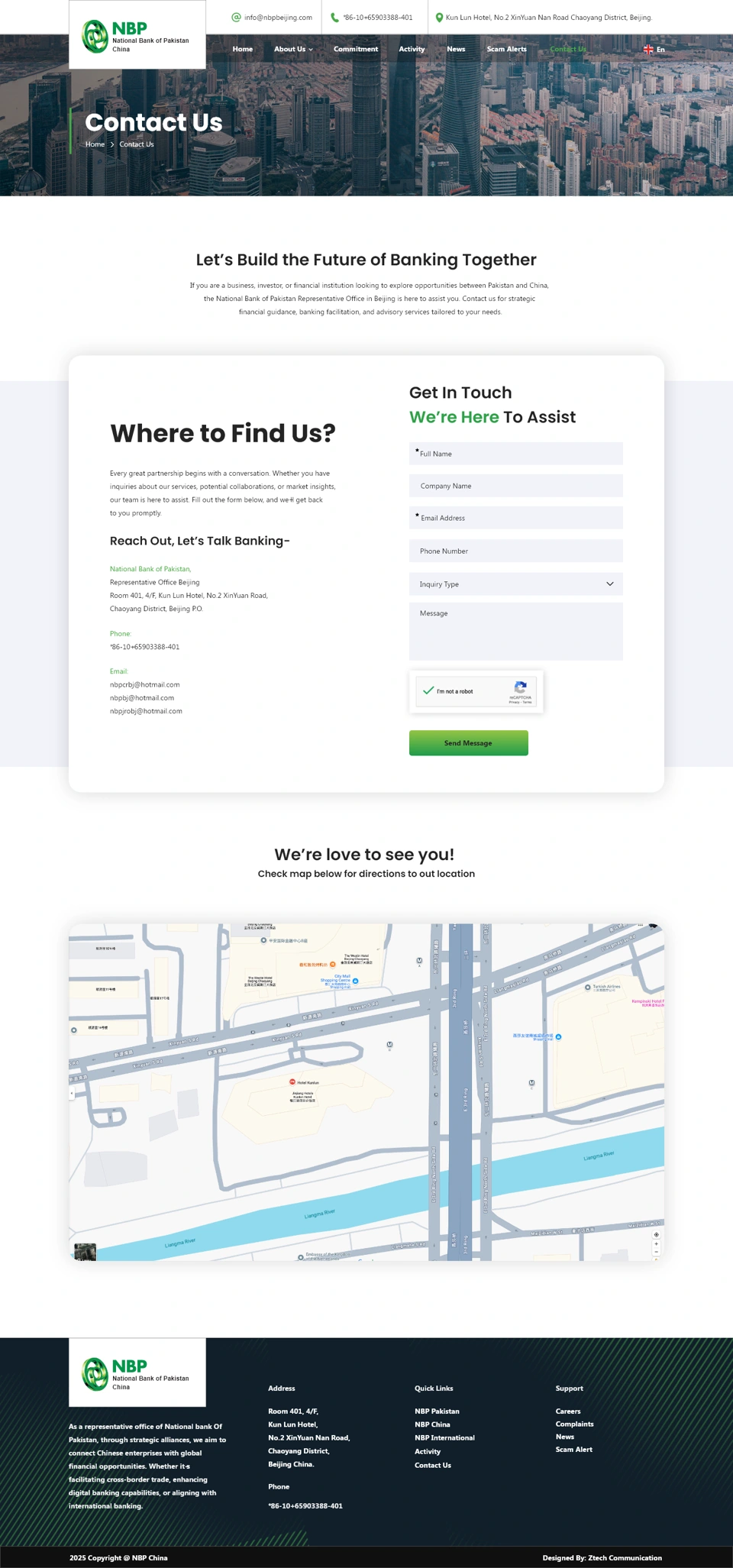 NBP China — Contact us desktop website design