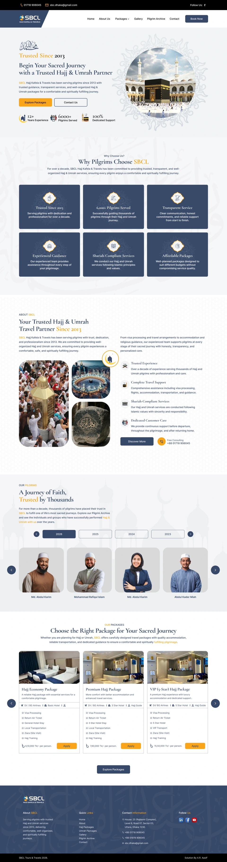 SBCL BD — Home page desktop website design