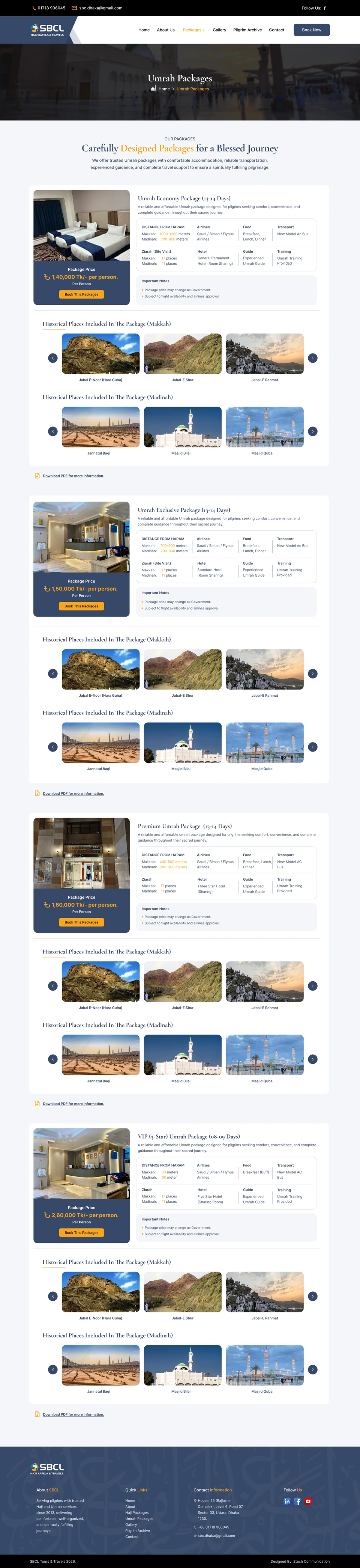 SBCL BD — Umrah packages desktop website design
