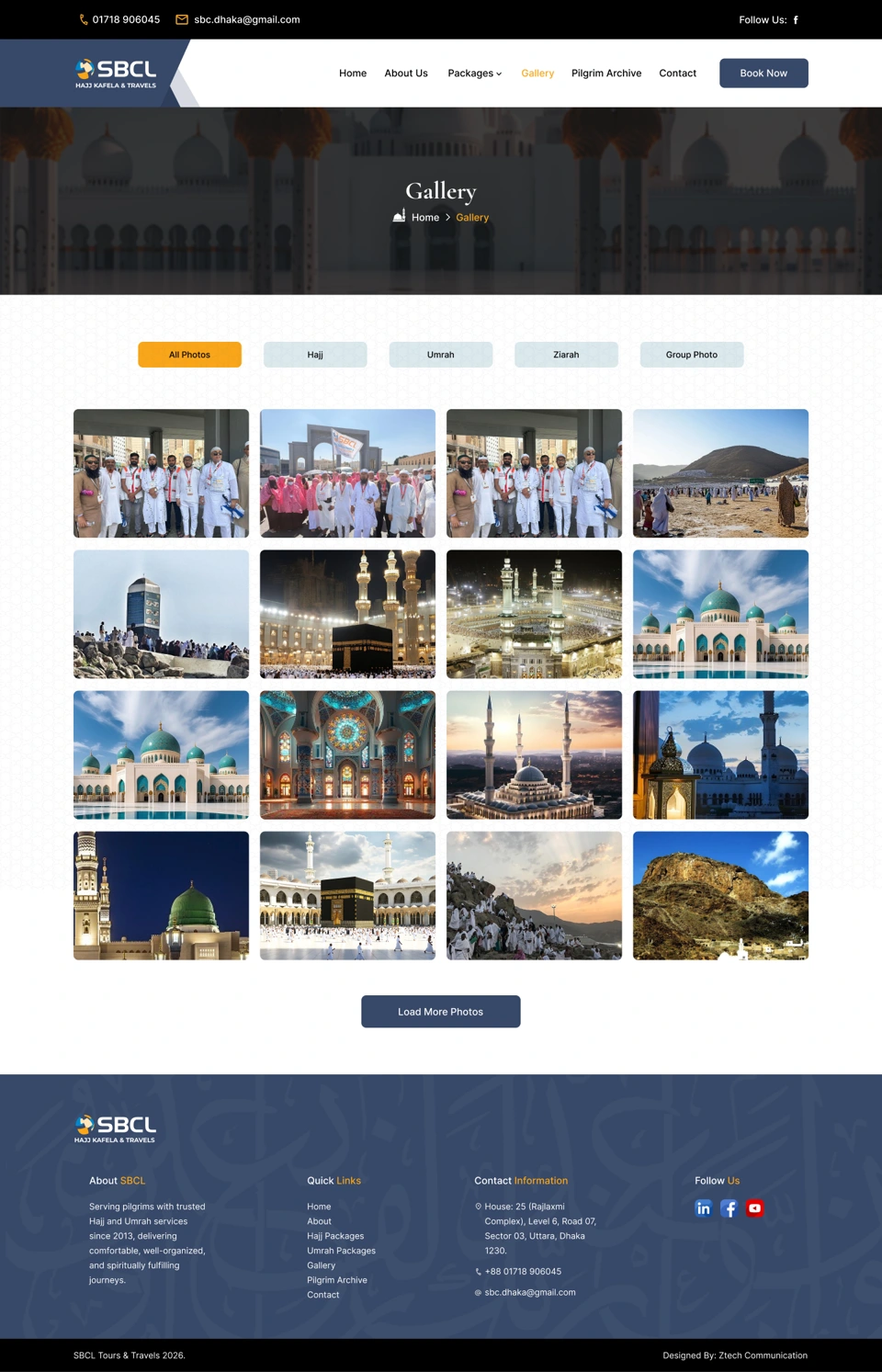 SBCL BD — Gallery desktop website design