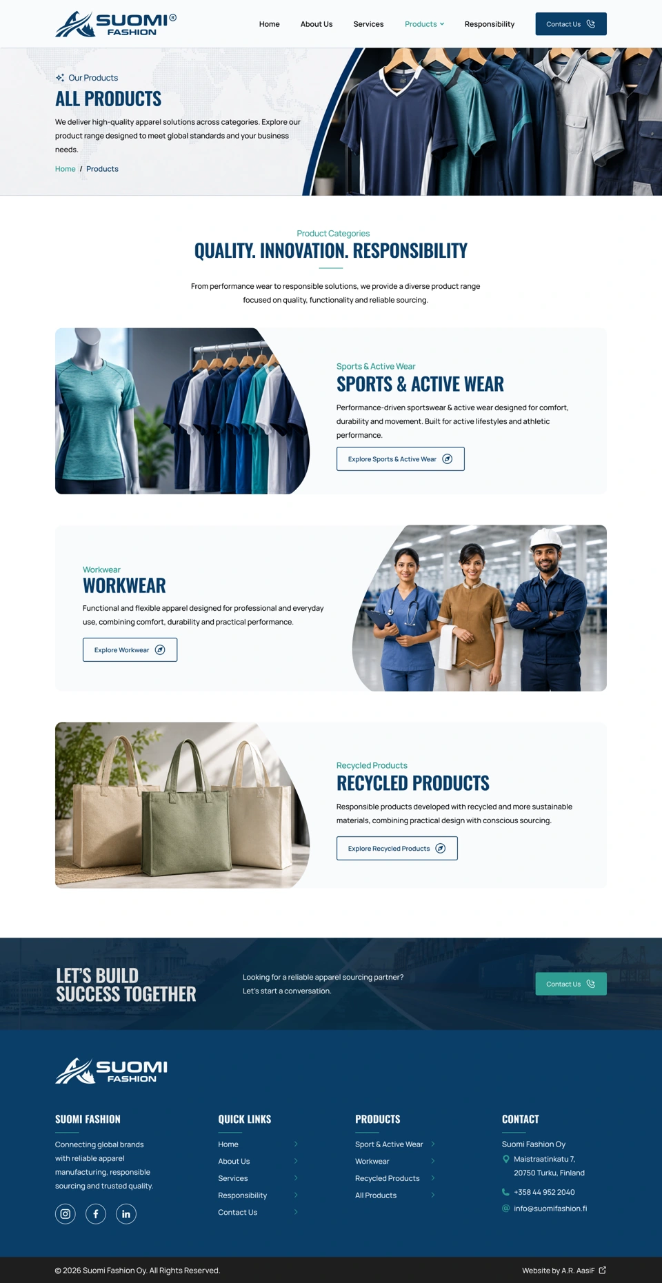 Suomi Fashion — All products desktop website design