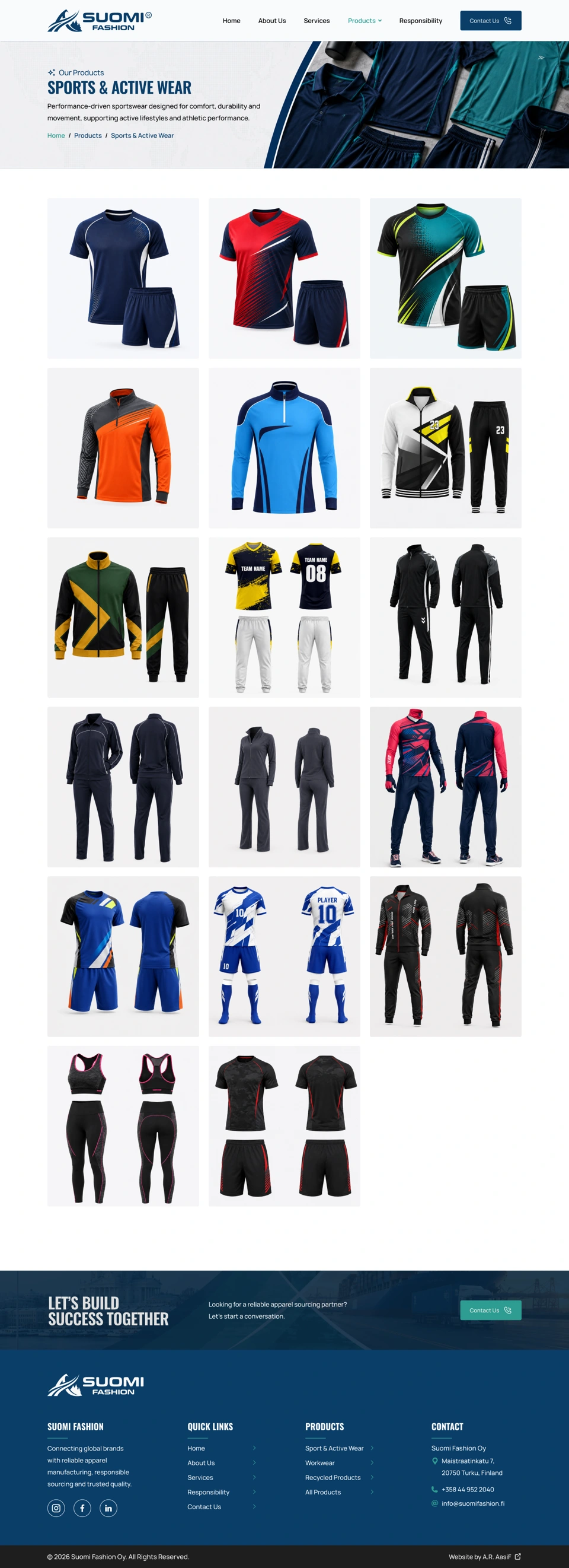 Suomi Fashion — Sports & active wear desktop website design
