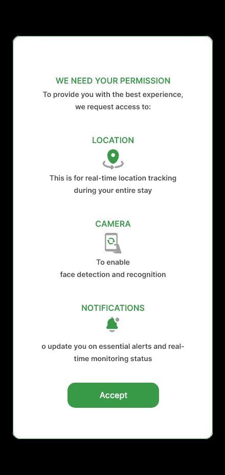 True Presence — Permission introduction app screen