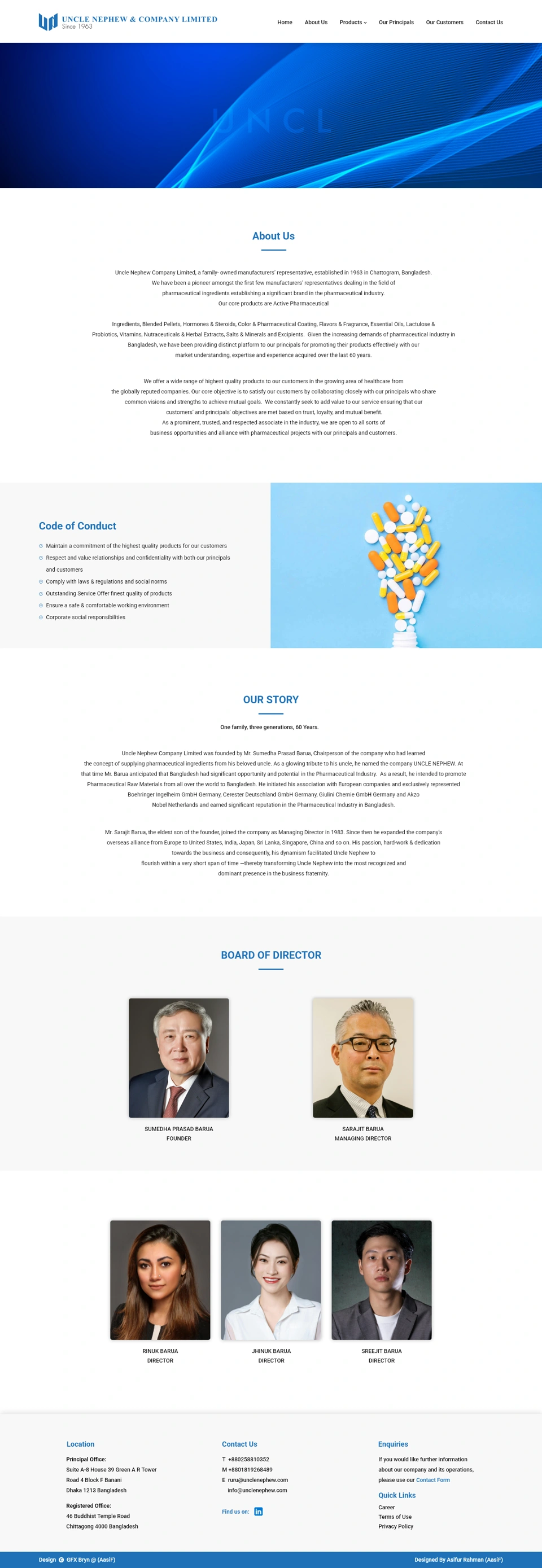 Uncle Nephew & Company Limited — About us desktop website design