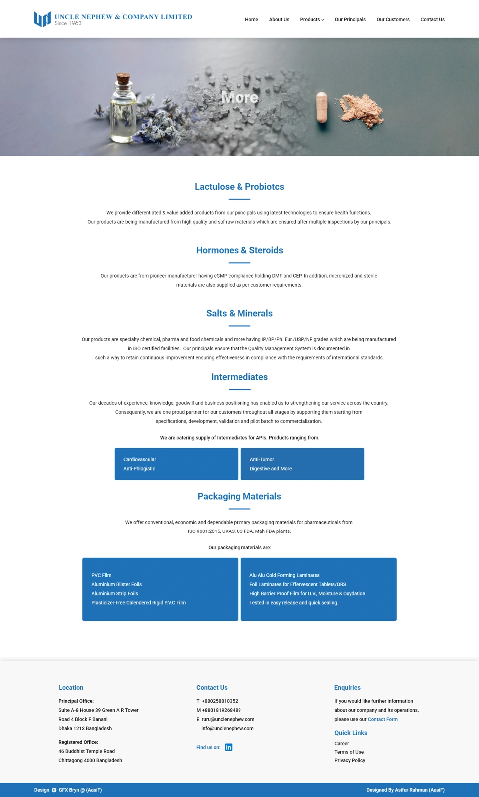 Uncle Nephew & Company Limited — More products desktop website design