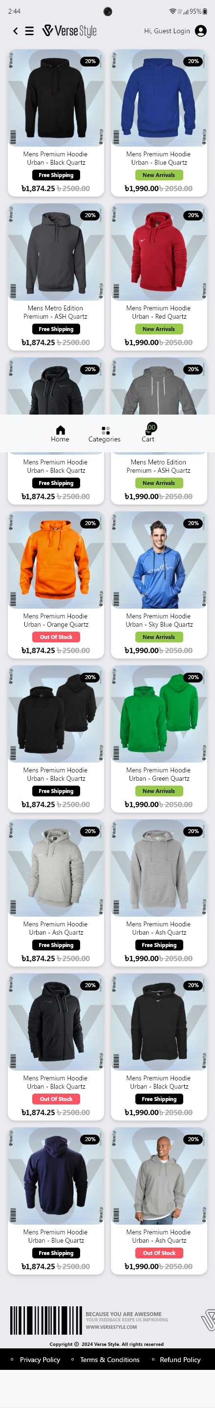 Verse Style — Hoodie Category app screen