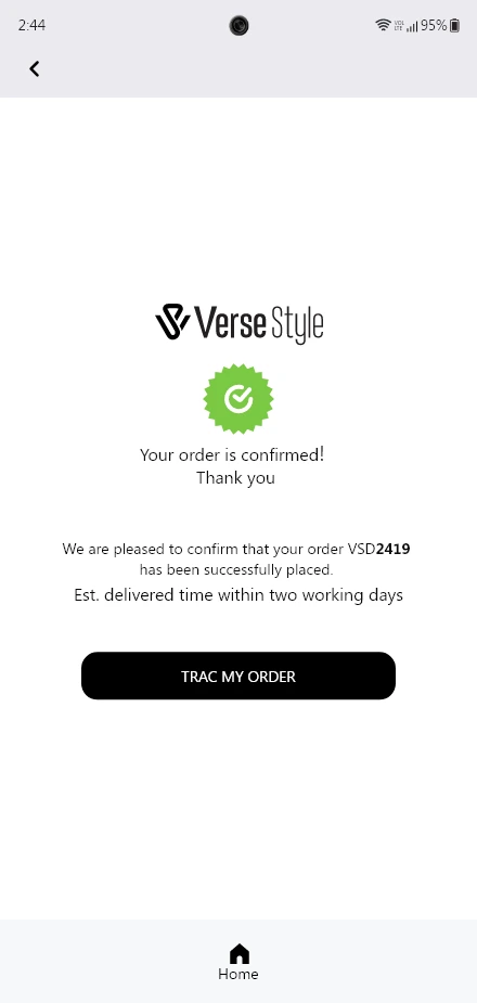 Verse Style — Confirm Order / 1 app screen