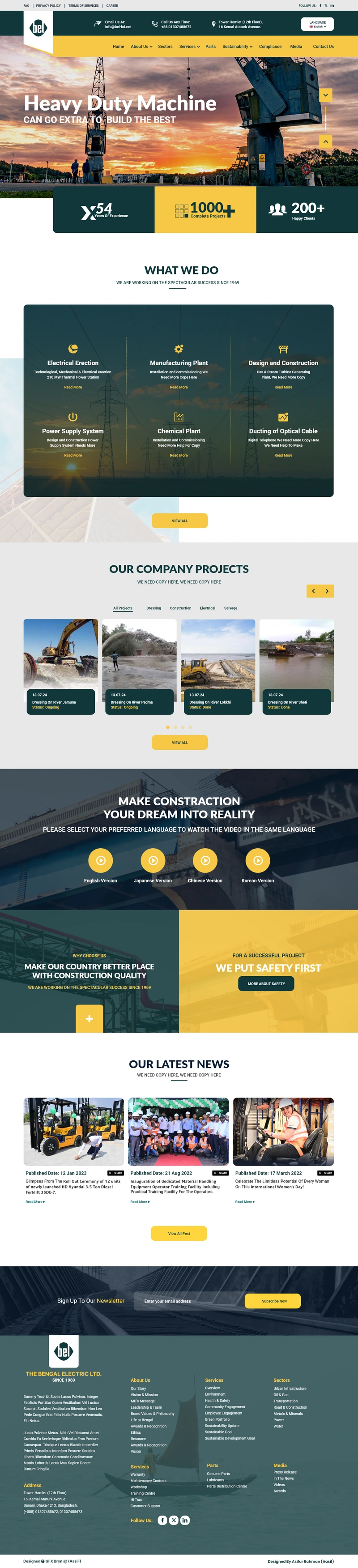 The Bengal Electric Ltd. complete website design